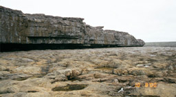 Limestone cliffs and terraces