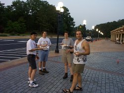 enjoying our cakes